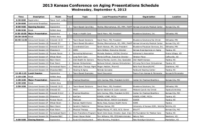 2013 Kansas Conference on Aging